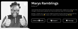 Mary's Podcast called Mary's Ramblings
