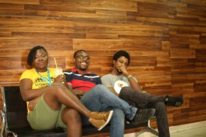 Mary Job with friends at a past WordPress WordCamp Lagos Contributor Day